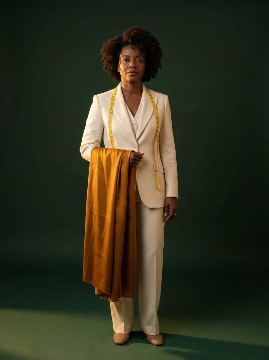 The Couturier in an ivory suit